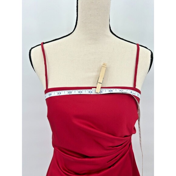 VALENTINE'S DAY Red Satin Dress~ Fit & Flare w Straps~ Bridesmaid/Formal~ Sz 4-6 - Picture 9 of 11